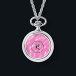 simple minimal white monogram pink glitter waterco watch<br><div class="desc">design</div>