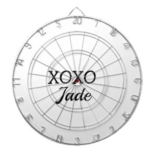 Simple minimal xoxo love add your text name  throw dartboard