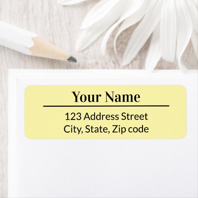 Simple Minimal Yellow Name Mailing Return Address (Insitu)
