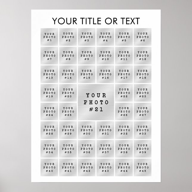 Simple Minimalist 45 Photo Collage Personalized Poster (Front)