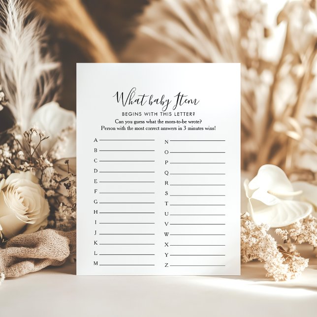 Simple Minimalist ABC Baby Shower Game (Creator Uploaded)