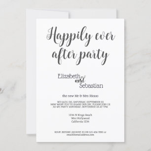 Simple minimalist after wedding party invitation