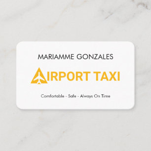 Simple Minimalist Airport Taxi Business Card