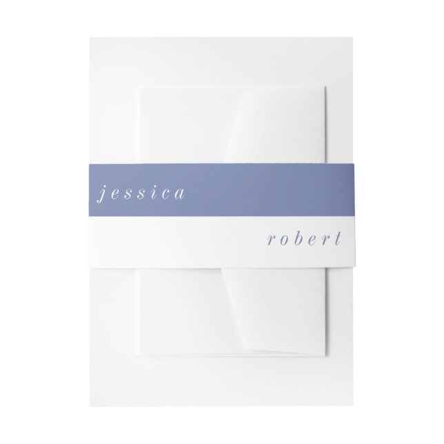 Simple Minimalist Airy Pastel Wedding Invitation Belly Band (Front Example)