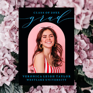 SIMPLE MINIMALIST ARCH CALLIGRAPHY GRAD INVITATION