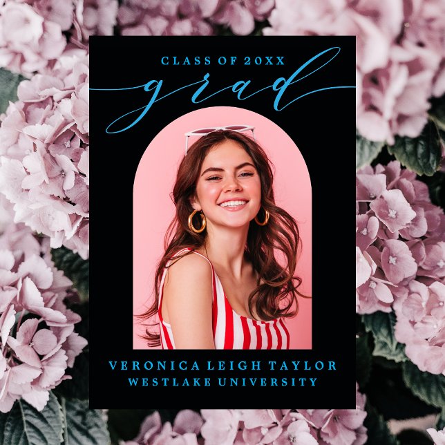 SIMPLE MINIMALIST ARCH CALLIGRAPHY GRAD INVITATION (Creator Uploaded)