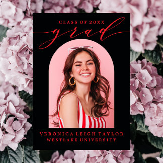 SIMPLE MINIMALIST ARCH CALLIGRAPHY GRAD INVITATION