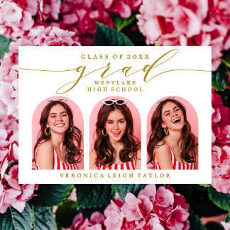 SIMPLE MINIMALIST ARCH CALLIGRAPHY GRAD INVITATION