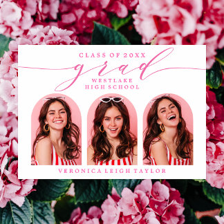 SIMPLE MINIMALIST ARCH CALLIGRAPHY GRAD INVITATION