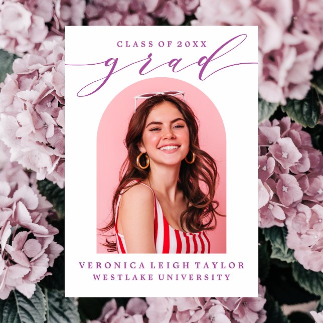 SIMPLE MINIMALIST ARCH CALLIGRAPHY GRAD INVITATION (Creator Uploaded)