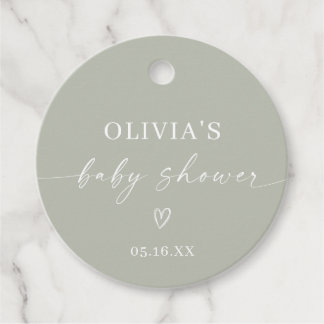 Simple Minimalist Baby Shower Favour Tags