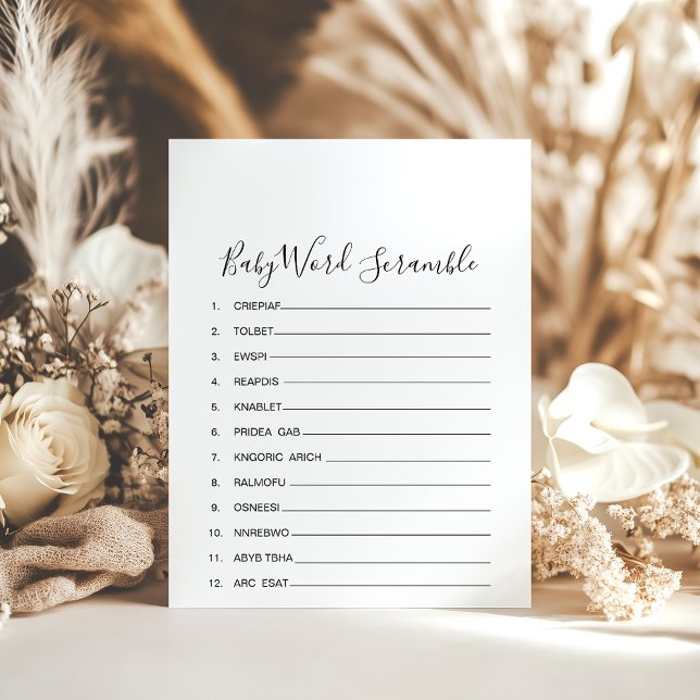 Simple Minimalist Baby Word Scramble Game (Creator Uploaded)