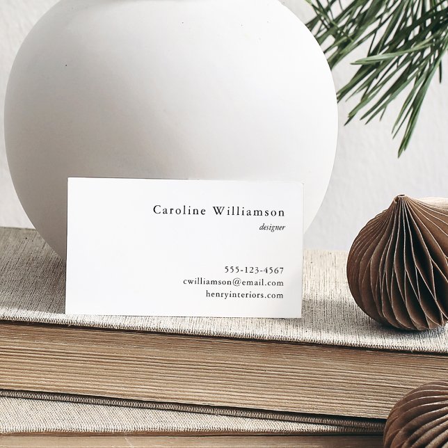 Simple Minimalist Basic Black White Professional  Business Card (Creator Uploaded)