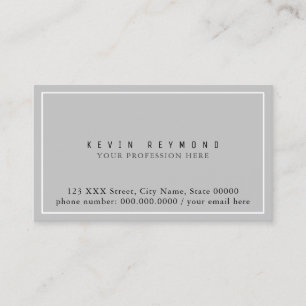 Simple & Minimalist Basic Grey Professional Business Card