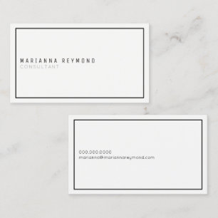 simple minimalist basic white consultant elegant business card