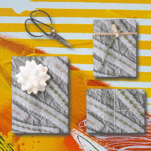 Simple minimalist beige cream wildflowers stripes  wrapping paper sheet