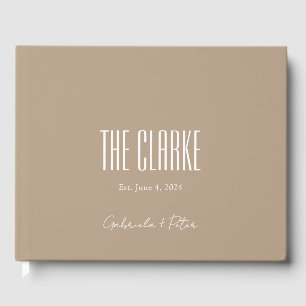 Simple Minimalist Beige Modern Wedding Guest Book