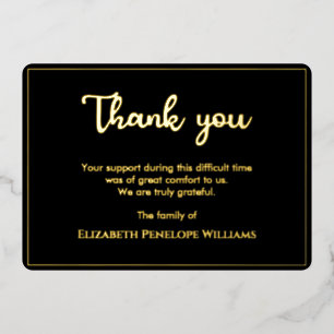 Simple Minimalist Black And Gold Memorial Funeral