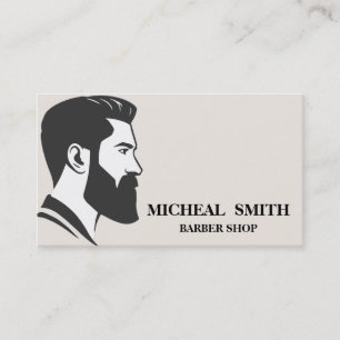 Simple Minimalist Black and White Barber Shop Business Card