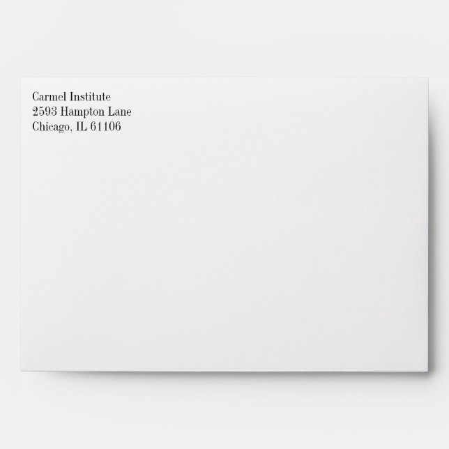Simple Minimalist Black and White  Envelope (Front)
