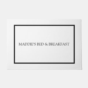 Simple Minimalist Black and White Monogram  Doormat