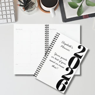 Simple Minimalist Black and White Name and Year 