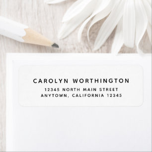 Simple Minimalist Black and White Return Address