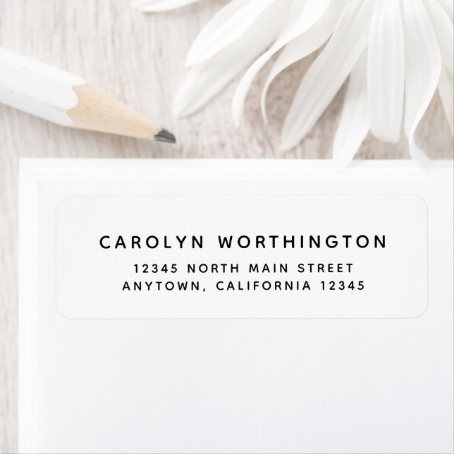 Simple Minimalist Black and White Return Address (Insitu)