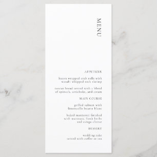 Simple Minimalist Black and White Wedding Menu