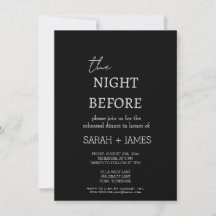 Simple Minimalist Black Rehearsal Dinner Wedding