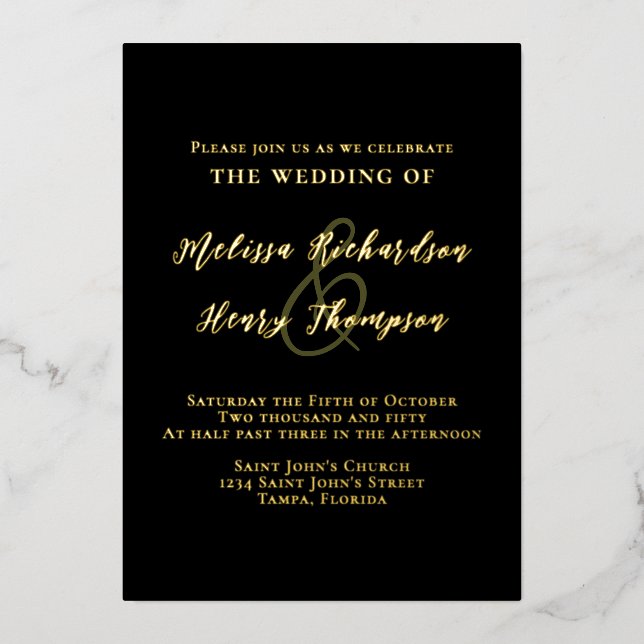 Simple Minimalist Black Script Calligraphy Elegant (Front)