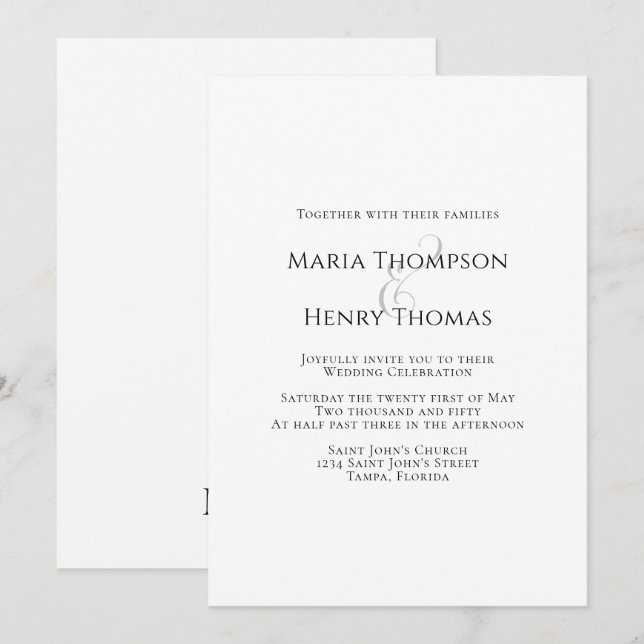 Simple Minimalist Black Text Ampersand Template (Front/Back)