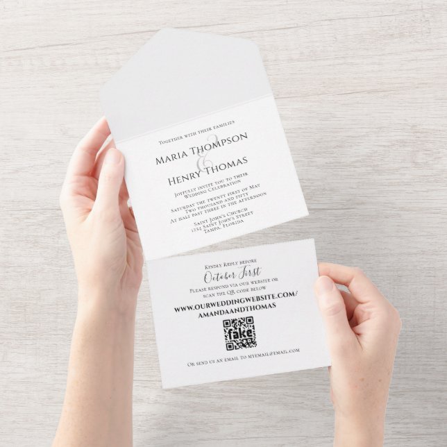 Simple Minimalist Black Text QR Code Template (Tearaway)