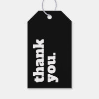 Simple Minimalist Black Thank You Swing Tags