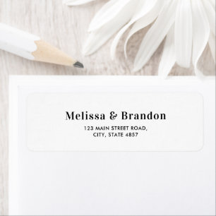 Simple Minimalist Black Typography Wedding Address