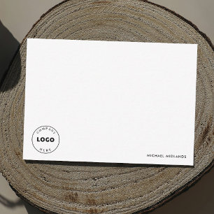 Simple Minimalist Black White Business Logo Card