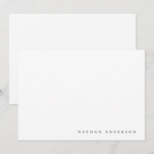 Simple Minimalist Black White Correspondence Card