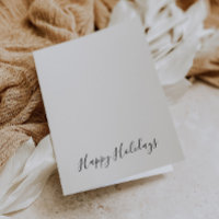 Simple Minimalist Black White Happy Holidays