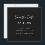 Simple Minimalist Black & White Square Save The Date<br><div class="desc">Can be fully customized to suit your needs. © Gorjo Designs. Made for you via the Zazzle platform. // Looking for matching items? Other stationery from the set available in the ‘collections’ section of my store. // Need help customizing your design? Got other ideas? Feel free to contact me (Zoe)...</div>