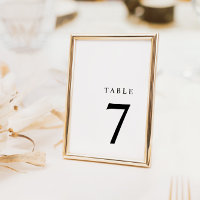 Simple Minimalist Black & White Table Number