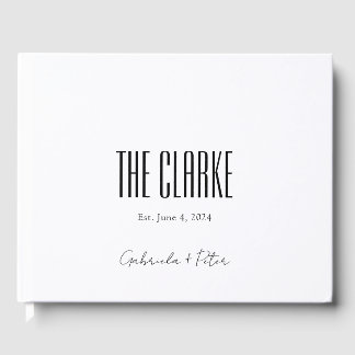 Simple Minimalist Black & White Wedding Guest Book