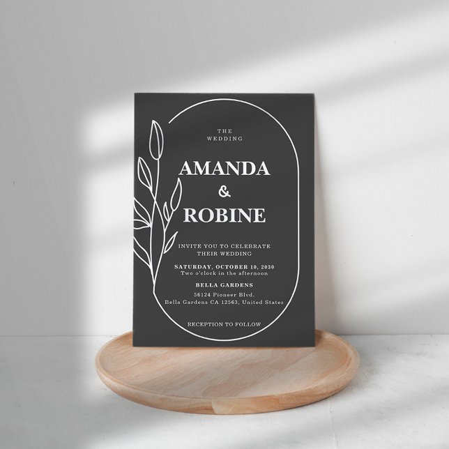 Simple Minimalist Black & White Wedding Invitation (Creator Uploaded)