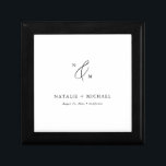 Simple Minimalist Black & White Wedding Monogram Gift Box<br><div class="desc">Looking for a simple and elegant way to store your wedding keepsakes? Check out this Simple Minimalist Black & White Wedding Monogram gift box. With its clean and modern design, this gift box is perfect for newlyweds, anniversary celebrations, or even bridal showers. The black and white colour scheme and minimalist...</div>