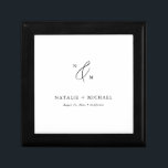Simple Minimalist Black & White Wedding Monogram Gift Box<br><div class="desc">Looking for a simple and elegant way to store your wedding keepsakes? Check out this Simple Minimalist Black & White Wedding Monogram gift box. With its clean and modern design, this gift box is perfect for newlyweds, anniversary celebrations, or even bridal showers. The black and white colour scheme and minimalist...</div>