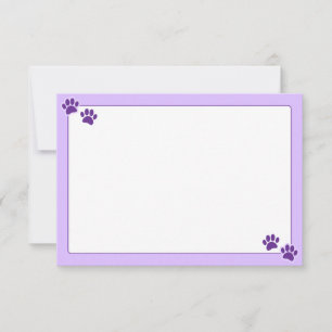 Simple Minimalist Blank With Border Dog Paw Prints Card