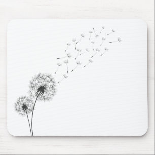 Simple Minimalist Blowing Dandelion Mousepad