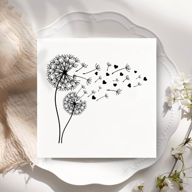Simple Minimalist Blowing Dandelion Napkin (Creator Uploaded)
