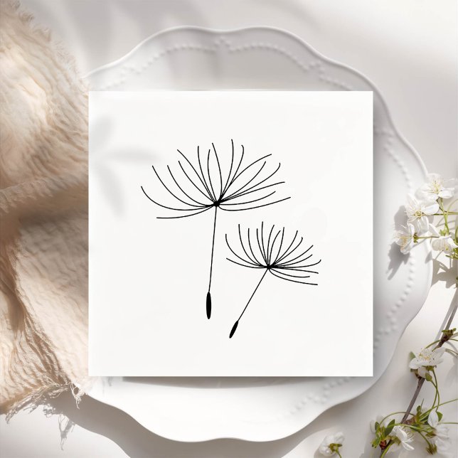 Simple Minimalist Blowing Dandelion Napkin (Creator Uploaded)