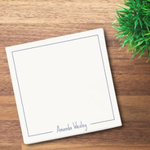 Simple Minimalist Blue Monogram Full Name