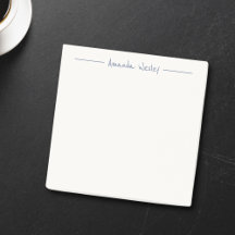 Simple Minimalist Blue Monogram Full Name